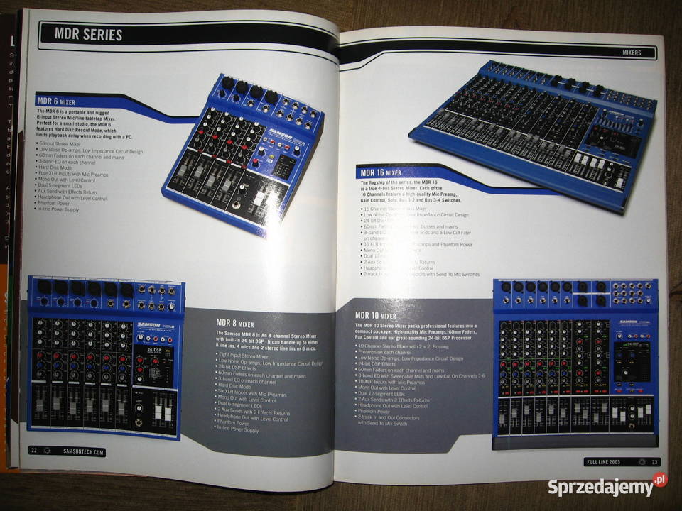 Samson Audio Full Line Catalog 2005 katalog Sprzęt estradowy, studyjny i DJ-ski Kępice