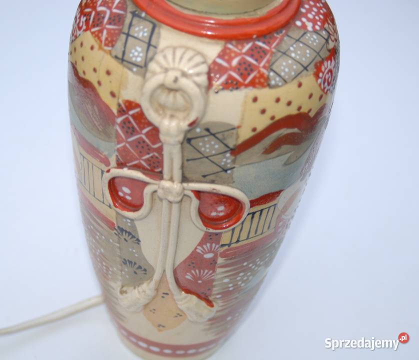 Stara japońska lampa lampka Satsuma z końca XIX Cieszyn