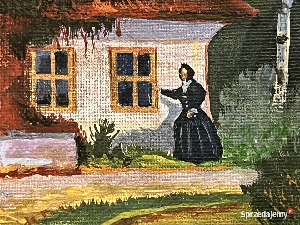 Dworek obraz olejny B RychterJanowska Malarstwo Kraków sprzedam