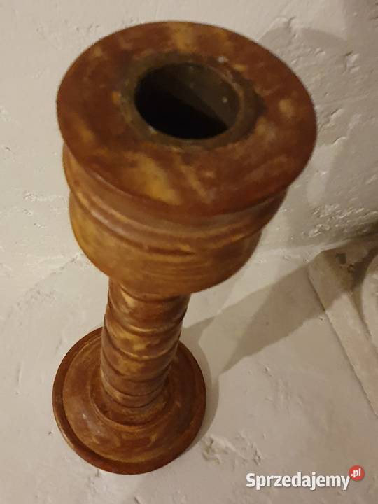 ŚWIECZNIK drewniany prowensalski malowany z Pozostałe