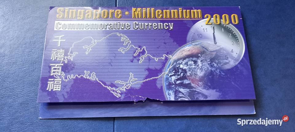 Stare monety 5 dolarów 2000 i 2 dolary Singapur sprzedam