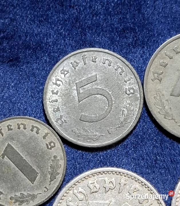 5 x monety III Rzesza 151050 Reichspfennig róźne Wejherowo