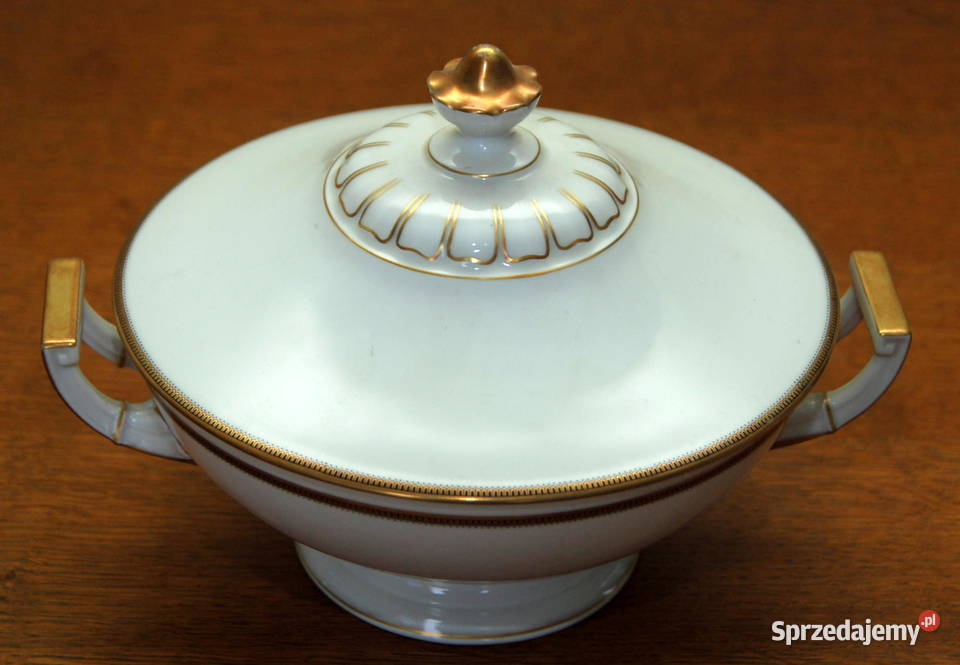 Hutschenreuter Waza z pokrywą porcelana zdobiona Porcelana i szkło mazowieckie Kalinowo