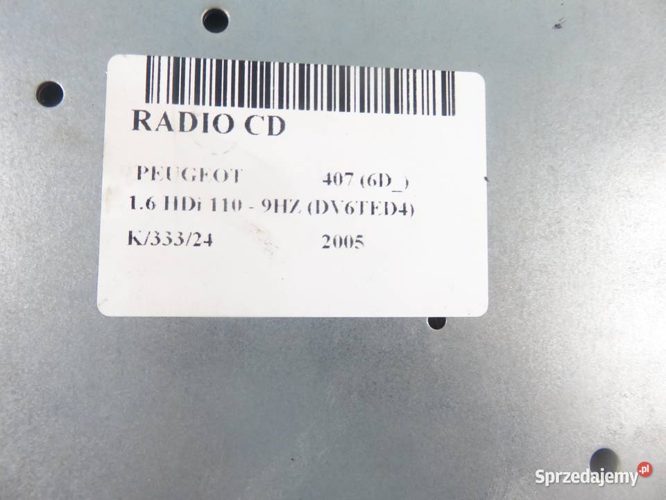 RADIO PEUGEOT 407 6D 9659142777