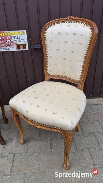 Stylowe solidne krzesła dębowe tapicerowane 6 98cm kujawsko-pomorskie Sypniewo sprzedam