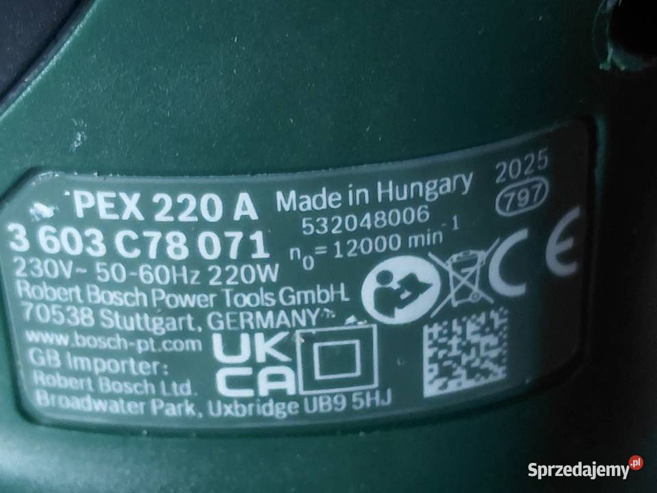 Szlifierka mimośrodowa sieciowa Bosch PEX 220 A śląskie Tychy
