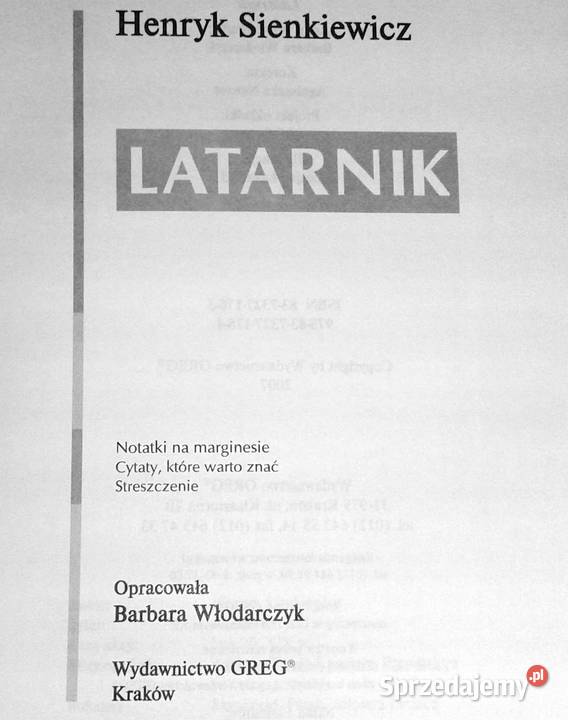 Latarnik Henryk Sienkiewicz Lektura z Chełm