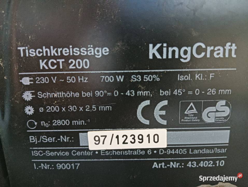 Piła stołowa GERMANY 700W 230V pilarka widia Wałbrzych