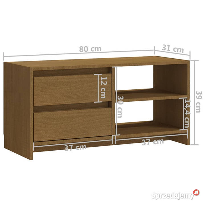 Szafka pod TV miodowy brąz 80x31x39 drewno Warszawa