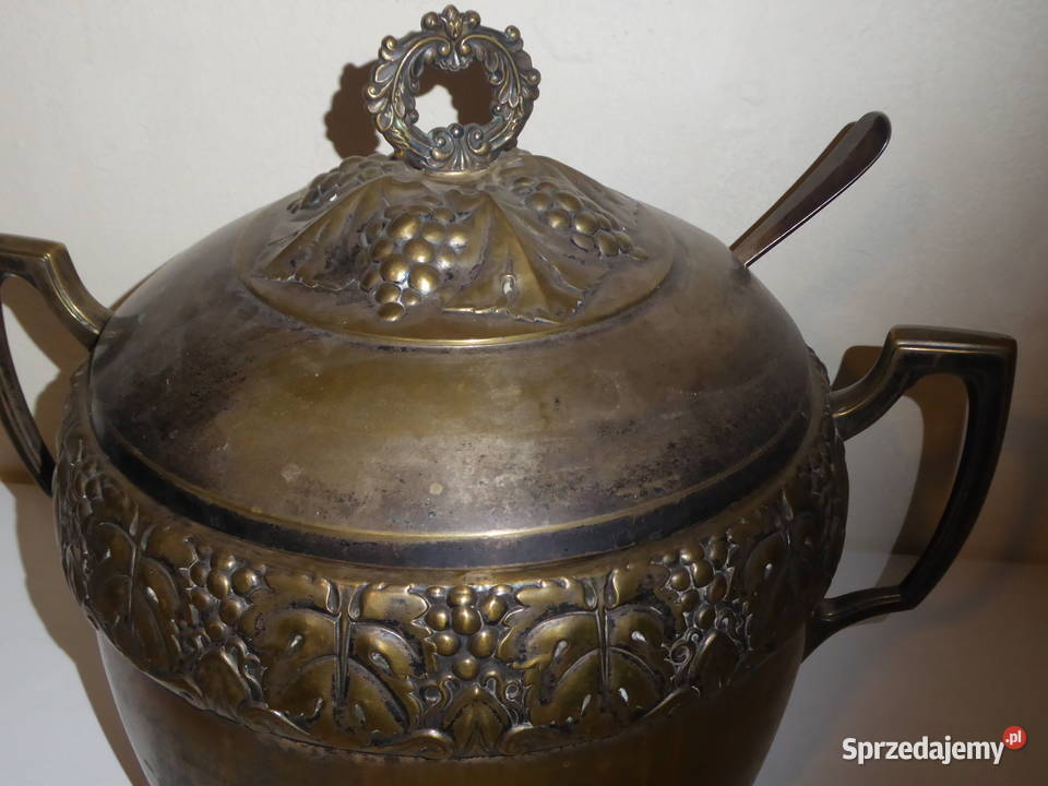 Antyczna PONCZARKA z brązu Secesja z Chochlą i dolnośląskie Wrocław