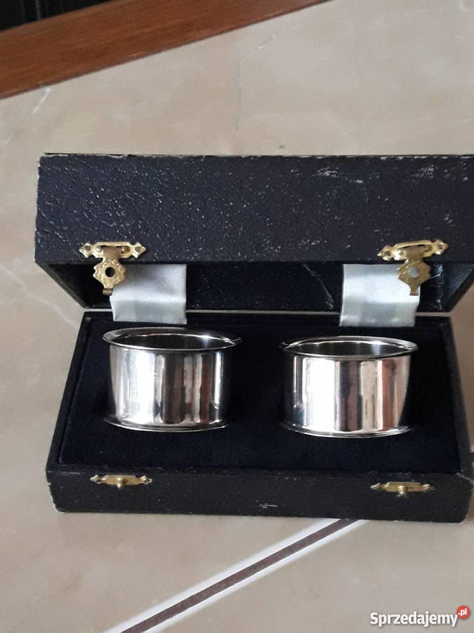 Antyk posrebrzany komplet do serwetek YEOMAN lubelskie Janów Lubelski