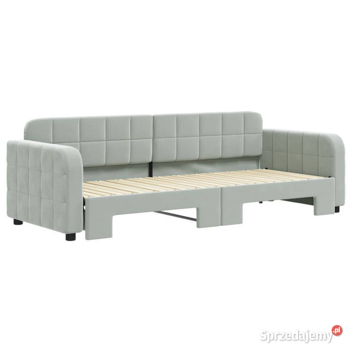 Sofa rozsuwana jasnoszara aksamit 80x200 mazowieckie