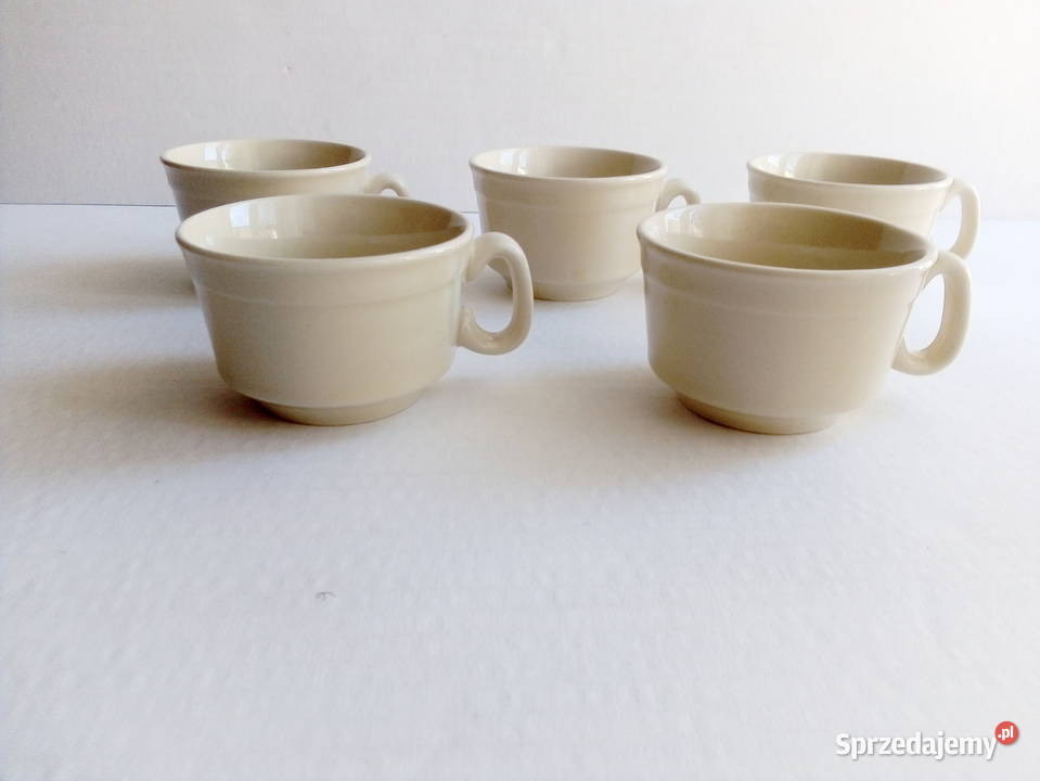 małe filiżanki Pruszków porcelit vintage PRL beżowy Częstochowa sprzedam
