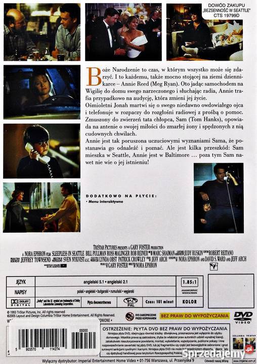BEZSENNOŚĆ W SEATTLE MEG RYAN Kultura i Rozrywka Kalisz sprzedam