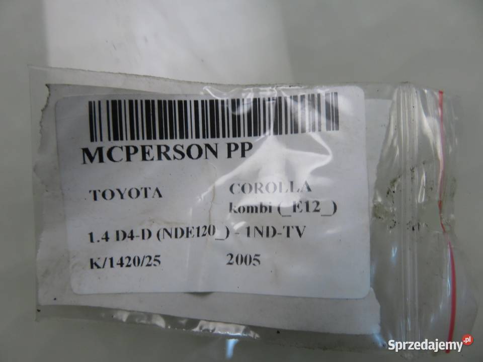 MCPERSON PRAWY PRZEDNI TOYOTA COROLLA E12 14 D4D