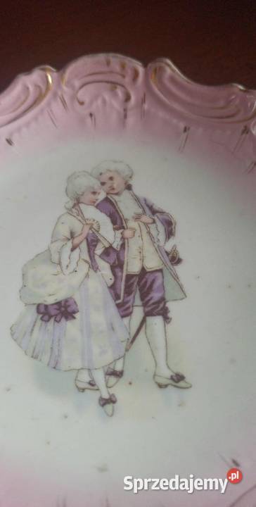 Patera z portretem dziewczyny Ze scenką dworską pomorskie Gdańsk