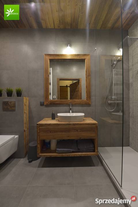 Lustro w ramie ze starego drewna firmy ALLDECO Dom i Ogród