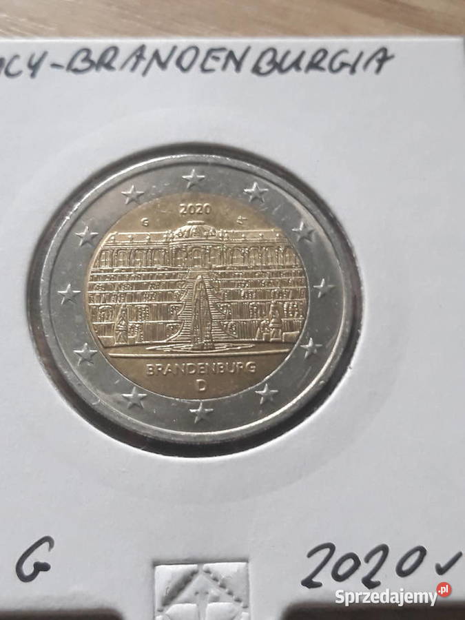 2 Euro Brandenburgia Niemcy 2020 r men G i J wielkopolskie Konin