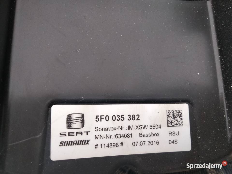 SUBWOOFER glosnik BASS seat LEON III 3 5F0 tuba Dęblin