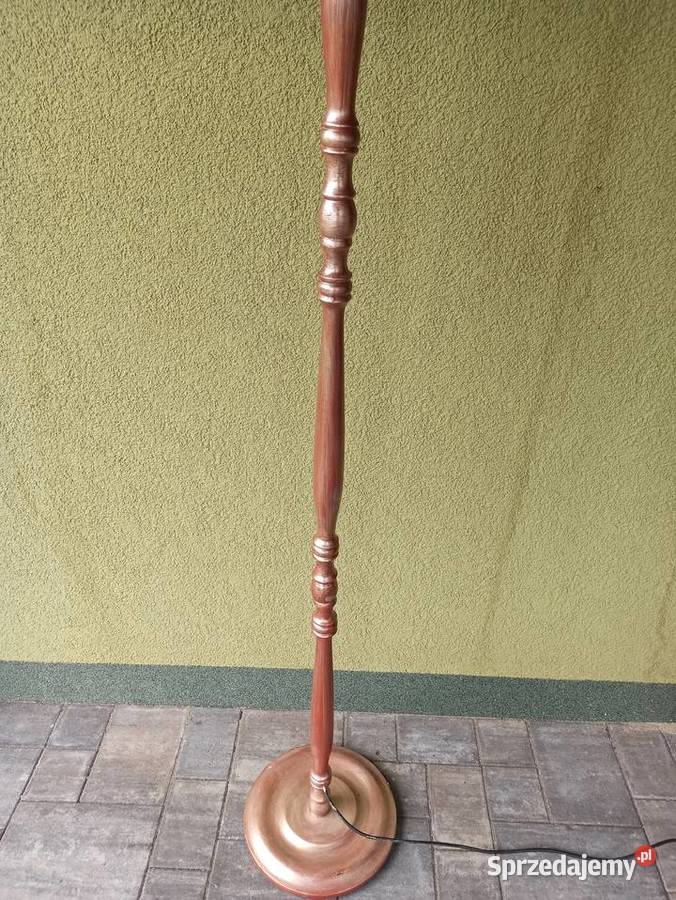 Stylowa lampa halogen drewniana sprzedam