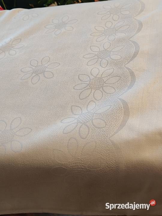 Obrus biały bawełna PRL Legnica sprzedam
