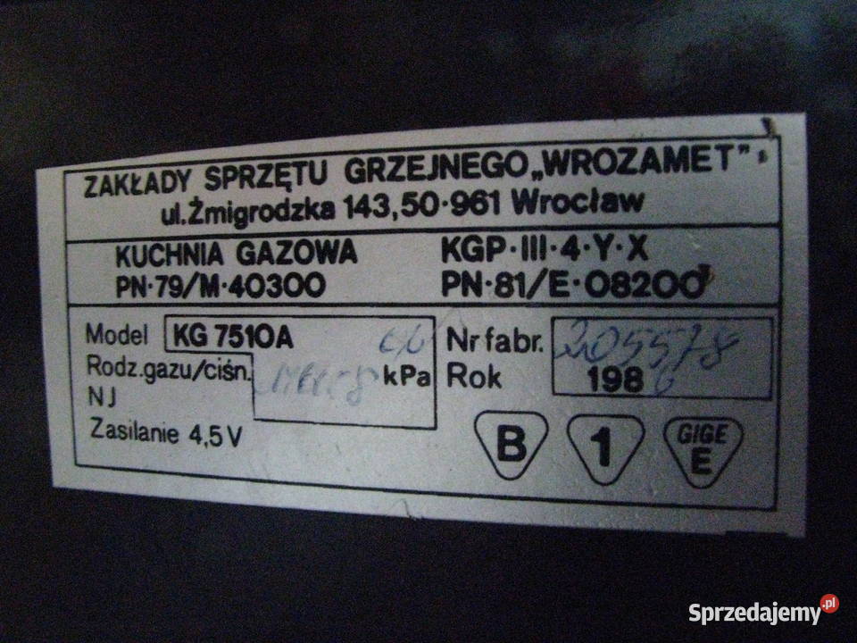 Kuchenka gazowa EWA Kujawy