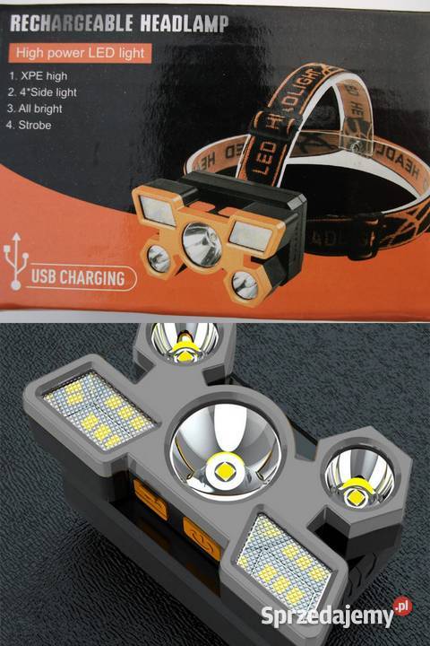 Latarka Lampka Reflektor na Głowę 5 LED COB