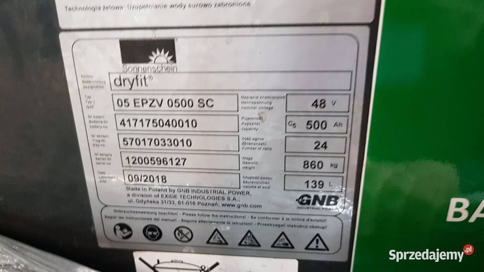 bateria do wózka widłowego akumulator Wózki widłowe Czosnów