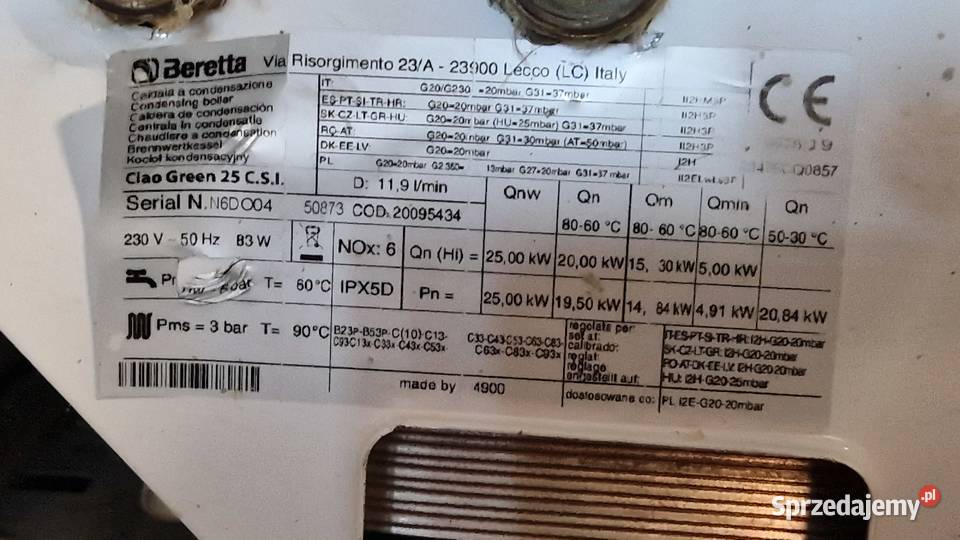 Kocioł dwufunkcyjny BERETTA CIAO GREEN 25 CSI Rzeszów sprzedam