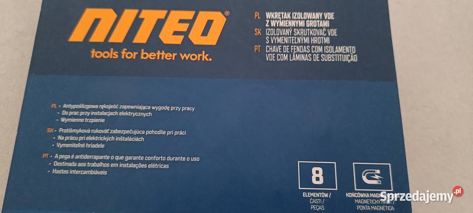 NITEO wkrętak izolowany VDE z wymiennymi grotami Ełk