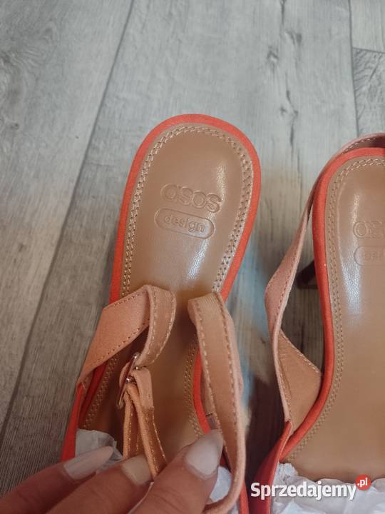 42 ASOS Pomarańczowo bordowe czółenka z odkrytą Kraków