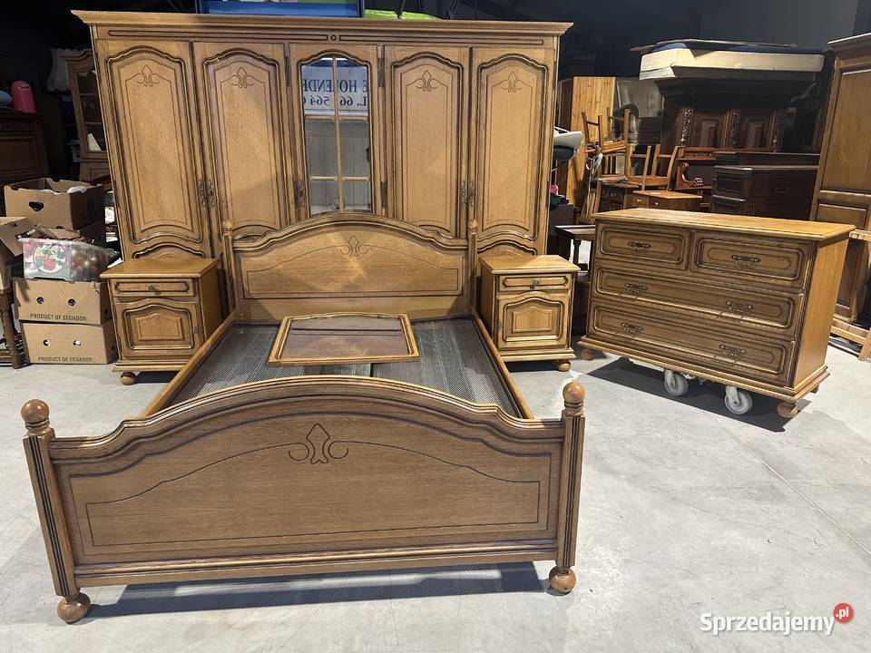 Dębowa sypialnia łóżko 140 szafki komoda szafa Sławoszewek sprzedam