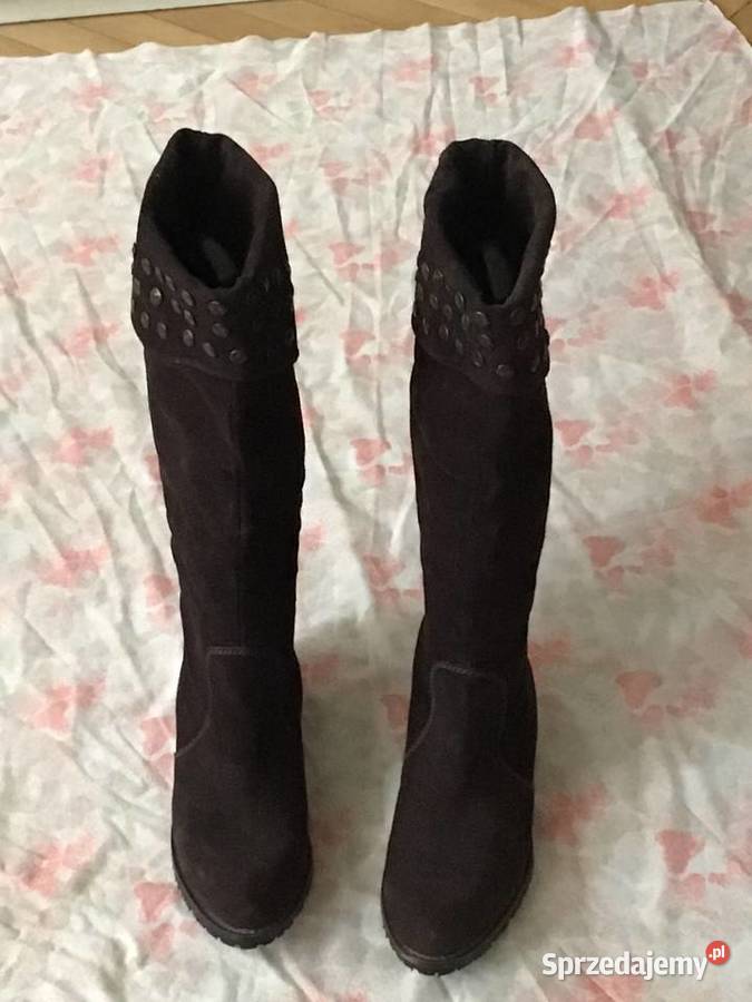 1raz włożoneOrginalne zamszowe Kozaczki z Kozaki Gdańsk