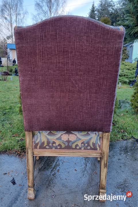 Fotel neorenesansowy w stylu vintage z motywem Szczecin