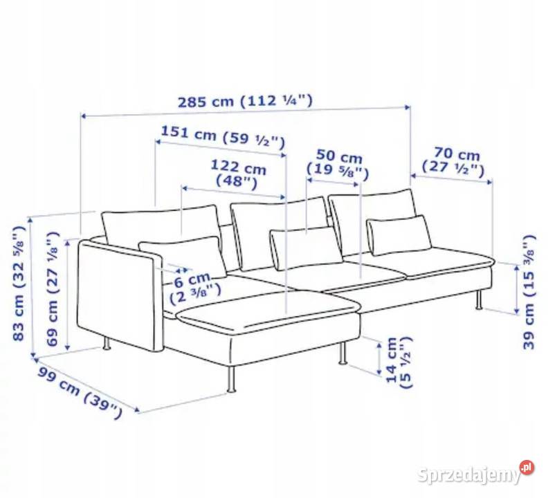 Sofa Soderhamn Ikea 4 osobowa Skrzynki