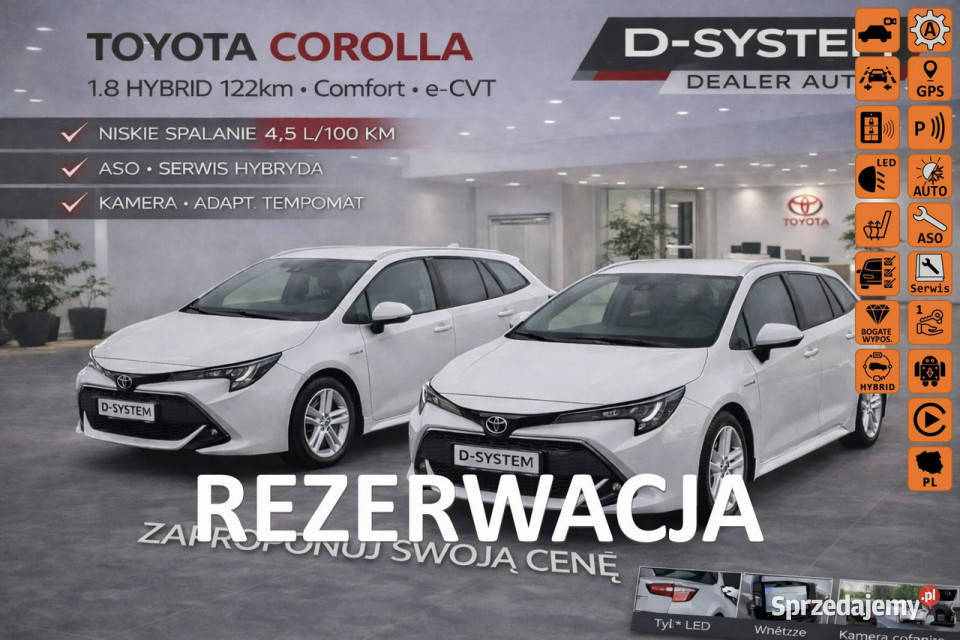 Toyota Corolla 23 Salon Polska 18 HYBRID 1wł z bluetooth Białystok sprzedam
