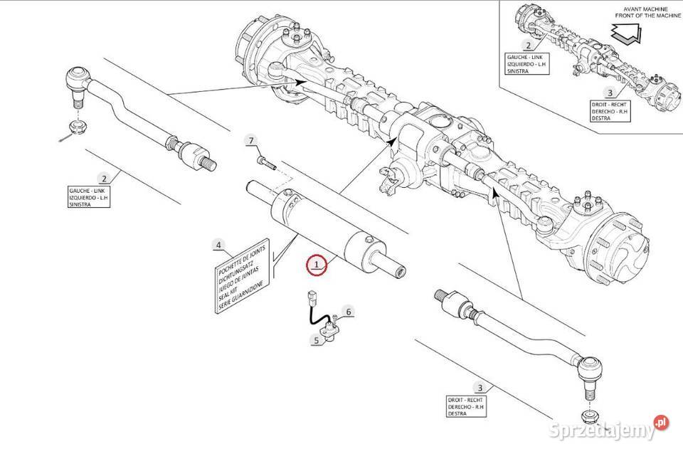 Siłownik hydrauliczny 788442 skrętu Manitou MLT Wilkowo sprzedam