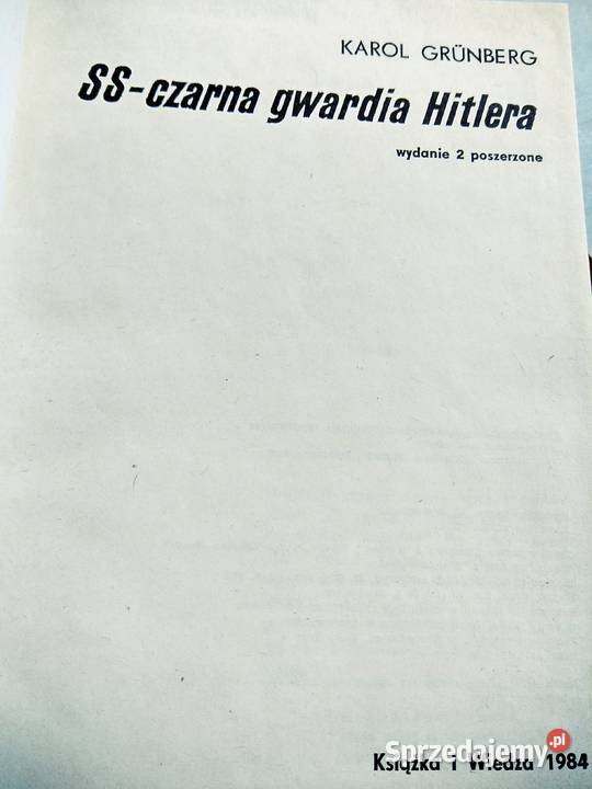 Grunberg czarna gwardia Hitlera książki wojenne Warszawa