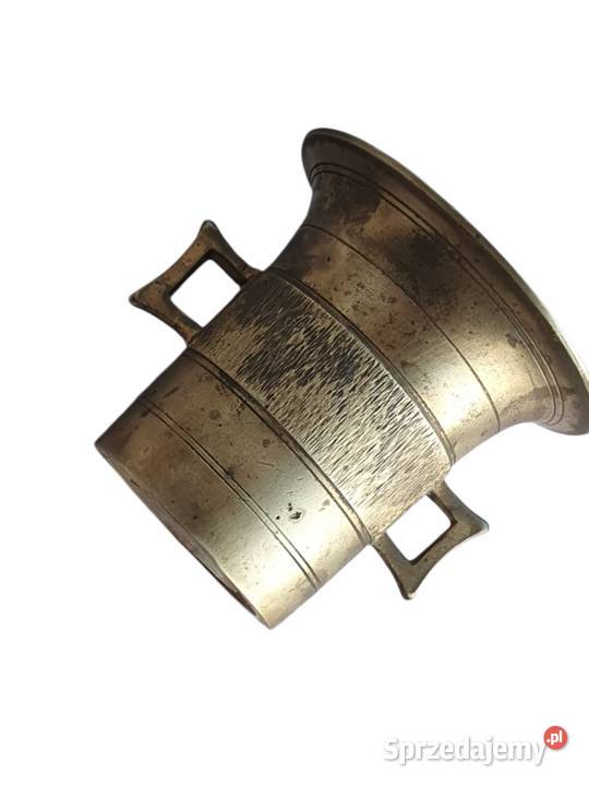 Stary mosiężny moździerz kuchenny sygnowany lata Cieszyn