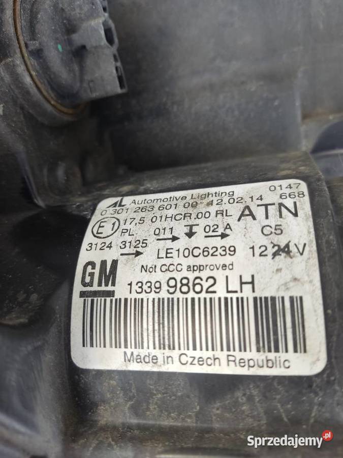 OPEL ZAFIRA C III LAMPA PRZEDNIA PRZÓD LEWA Pozostałe Radom