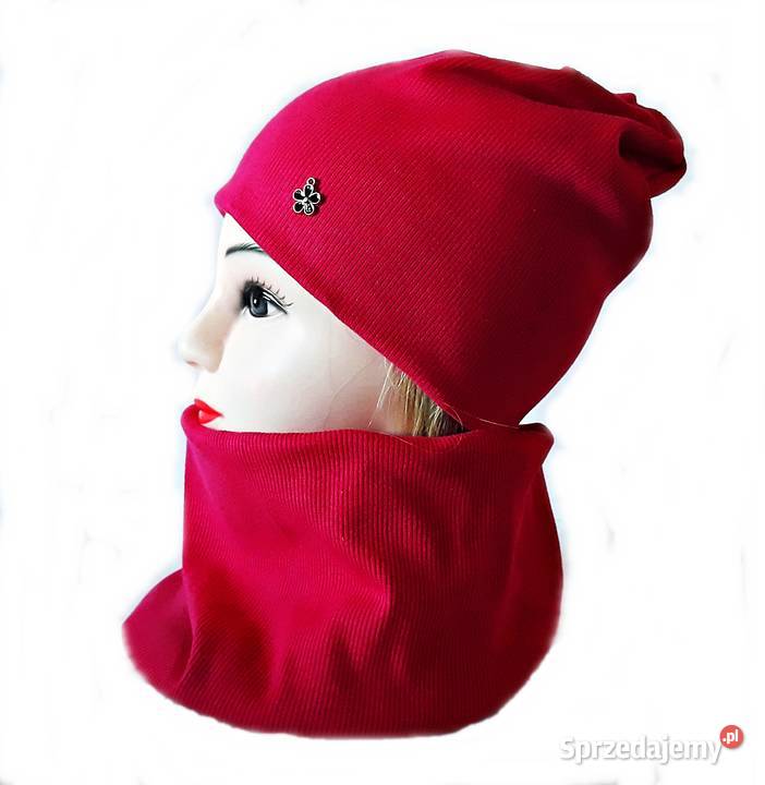 Komplety na jesień zimę czapka z kominem różne Lublin