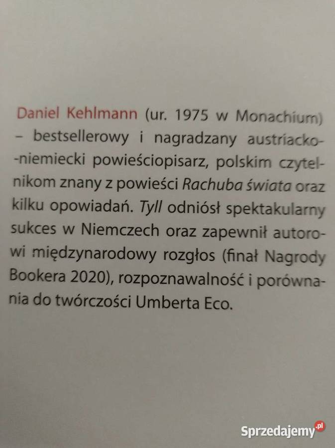 Powieść Daniela Kehlmanna Tyll Rok wydania 2022 śląskie Żory