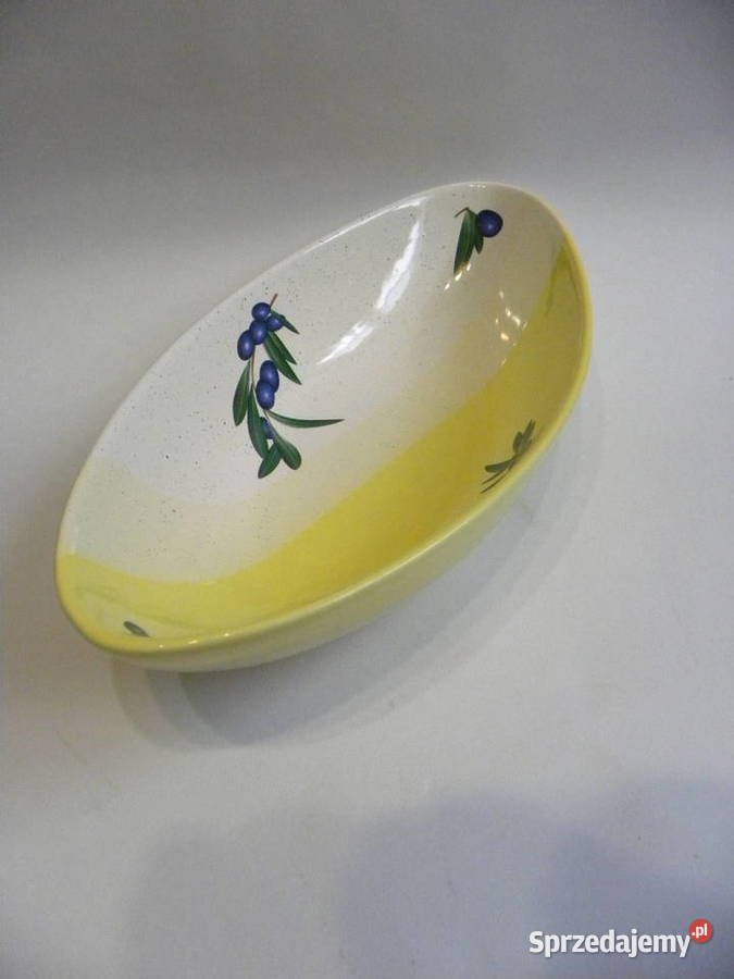 Dwa duże żółte półmiski misy