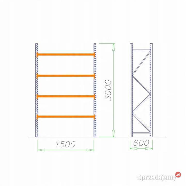 REGAŁ MAGAZYNOWY METALOWY WYTRZYMAŁY MRTK39 Malbork