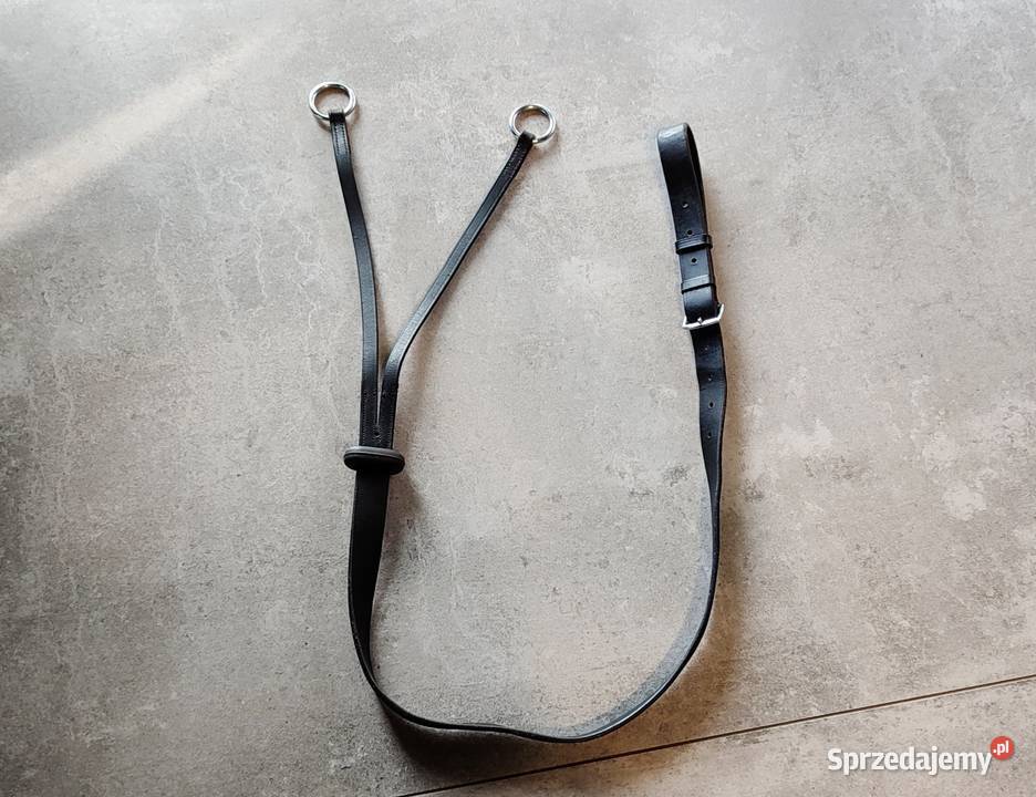 Wytok skórzany z gumowym kółkiem czarna skóra Jasień