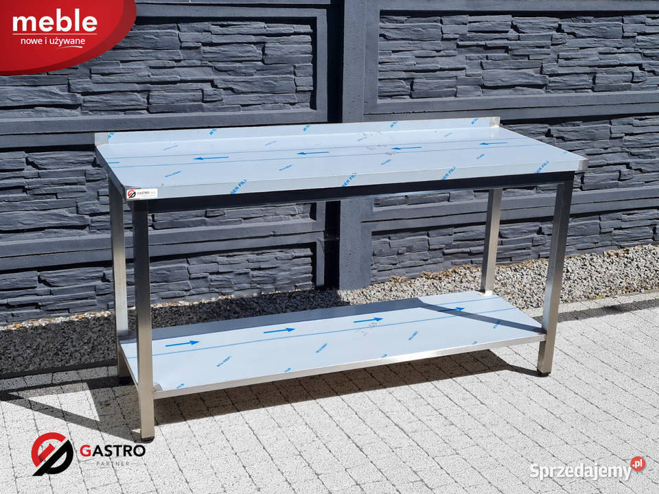 Stół roboczy gastronomiczny przyścienny z półką