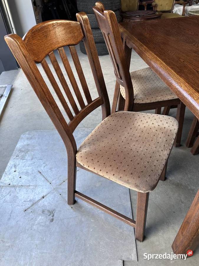 Dębowy stół 4 krzesła 100 lite drewno Sławoszewek