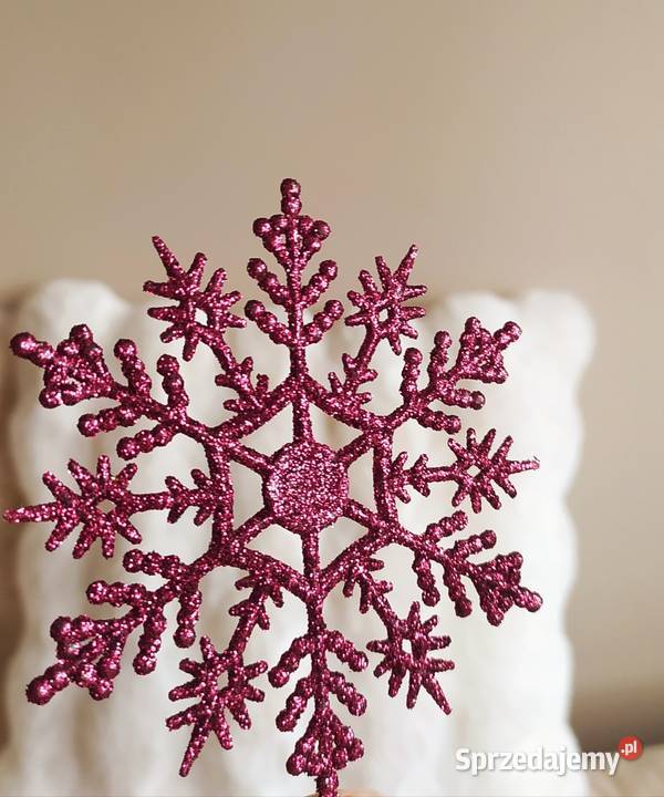 36 sztuk Śnieżynki bordowe zawieszki Koszalin