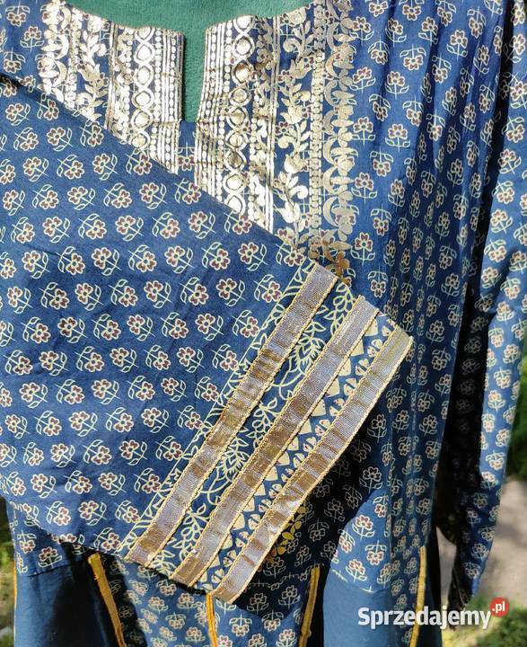 Orientalna tunika boho bawełna złote detale 5XL Rozmiar 50 Szczecin