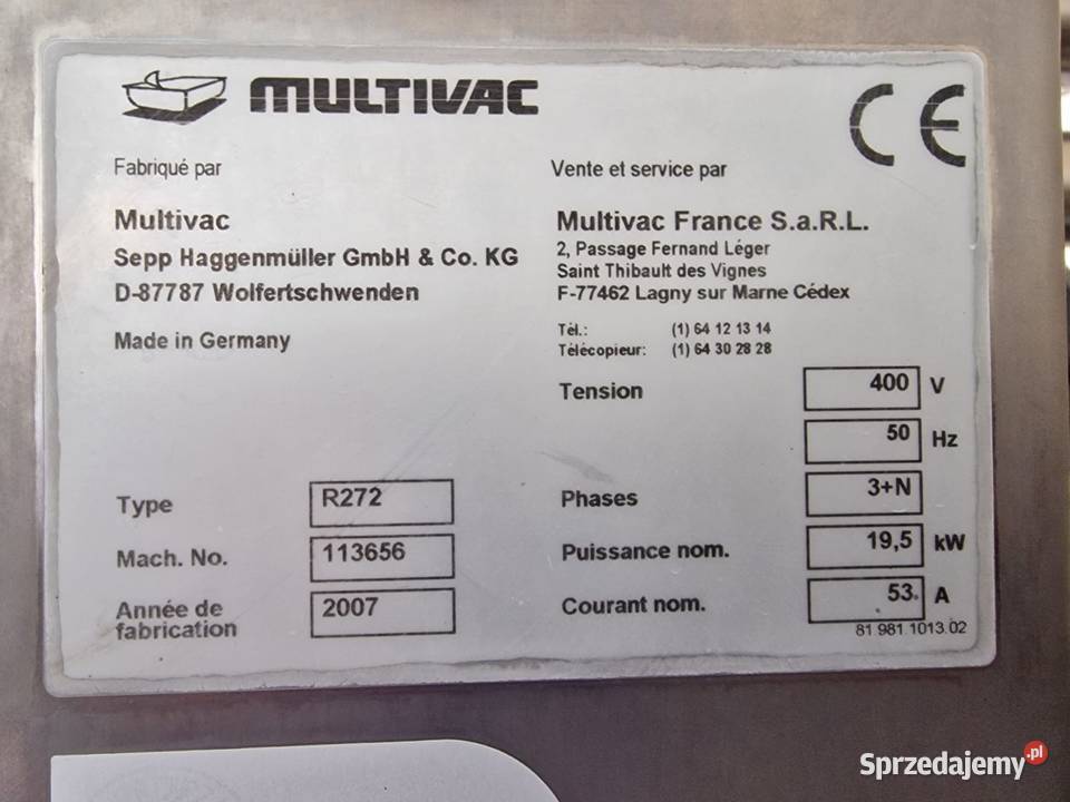 Multivac R275mf skinpack thermoformer maszyna Lublin